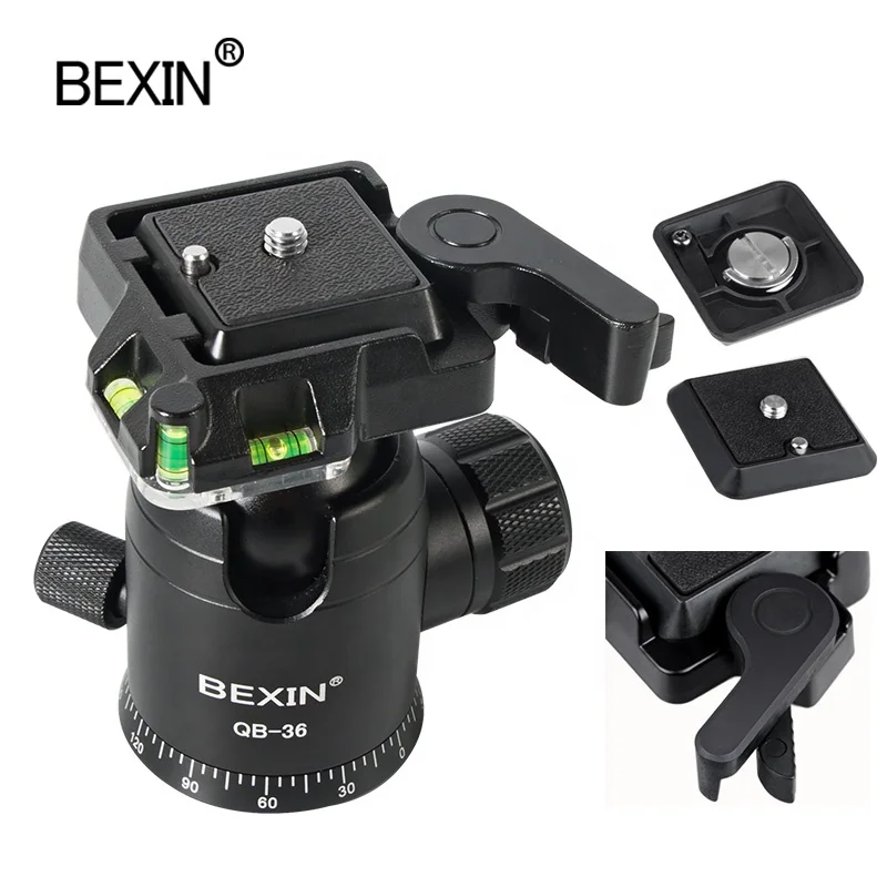 

BEXIN professional metal heavy duty gimbal 360 degree DSLR camera camcorder fast load quick camera mount video tripod ball head