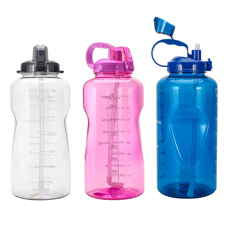 

Outdoor Gym Bottle Custom Motivational Time Marker Reusable Sports Tritan Water Bottle With Infuser