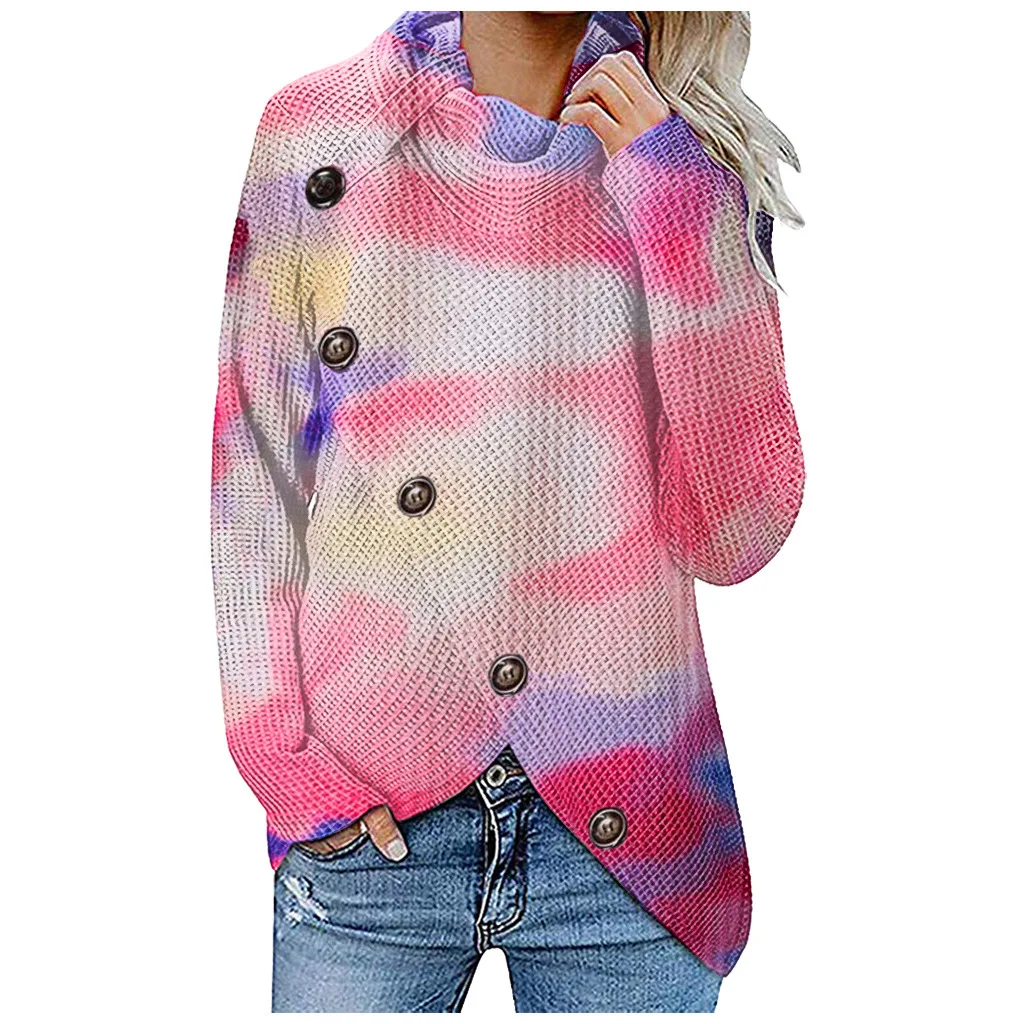 

factory girl long sleeve sweater turtleneck pullover tie dye sweater for women
