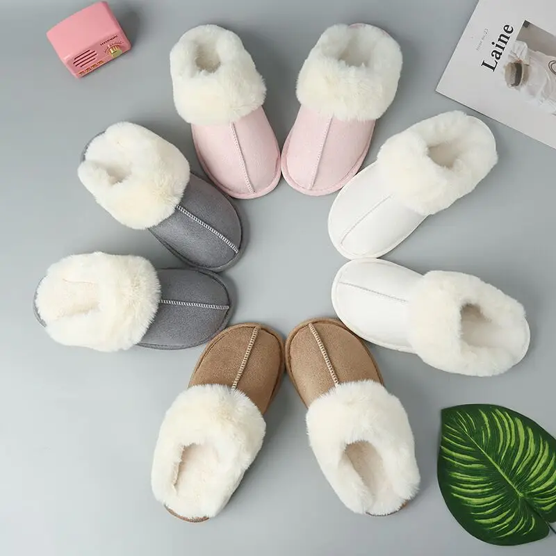 

Warm Winter Slides Slippers Indoor Shoes Women Waterproof Home Slippers
