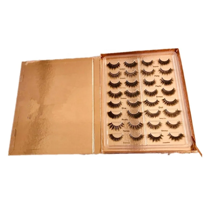

New lashes books own brand 3d mink cluster eyelash with custom packaging 3d mink lashes, Black
