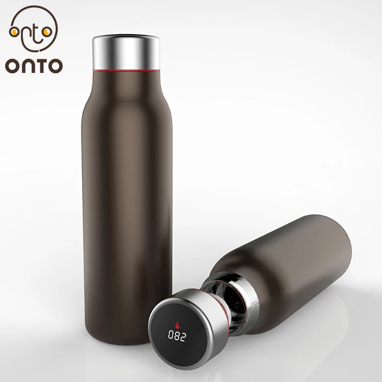 

Low MOQ Double Wall Vacuum Insulated 18/8 Stainless Steel Intelligent Water Cup Smart Water Bottle with led temperature display, Customized