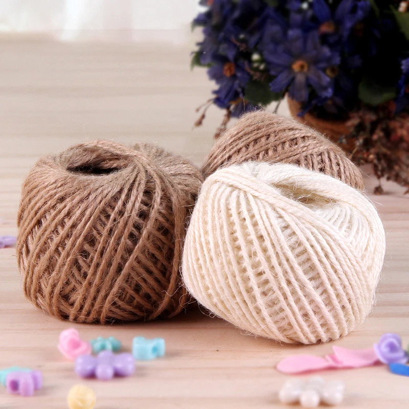 

Wholesale twist DIY 1-3mm 50m rope crafts nature hemp twine rope for flower gift packing