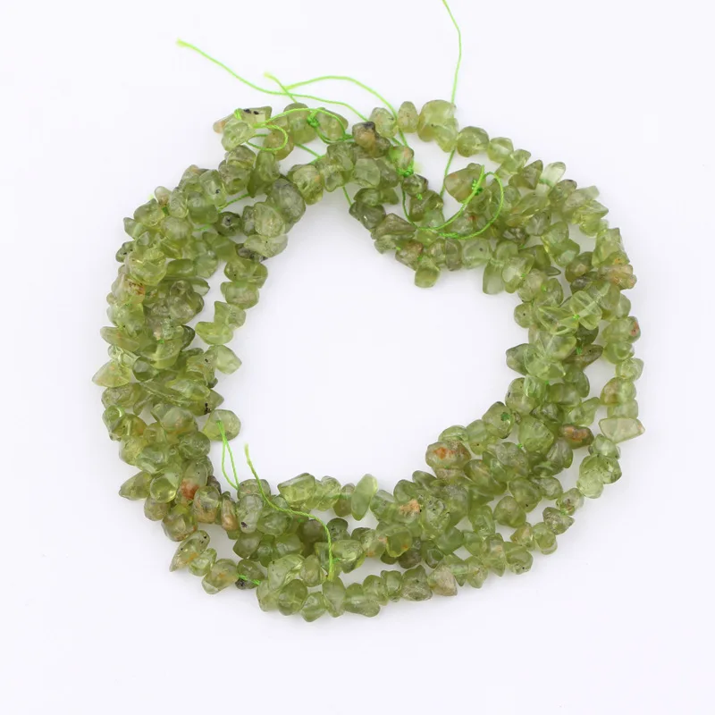 

Natural Beads for Jewelry Making Craft Supplies Peridot Gravel Chips Stone Irregular Shaped Loose Beads 33", 100% natural color