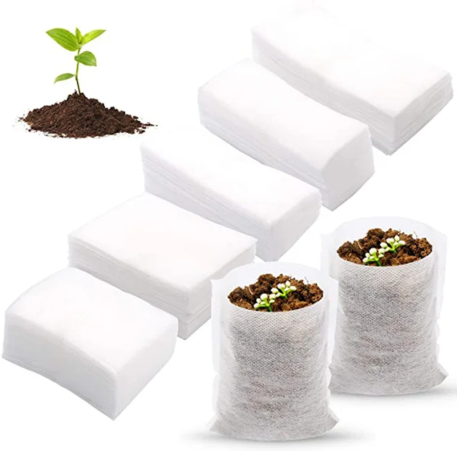 

Dropshipping 100Pcs Nursery Bags Non-Woven Fabric Seedling Bags Biodegradable Grow Bags for Home Garden Supply, Black yellow green