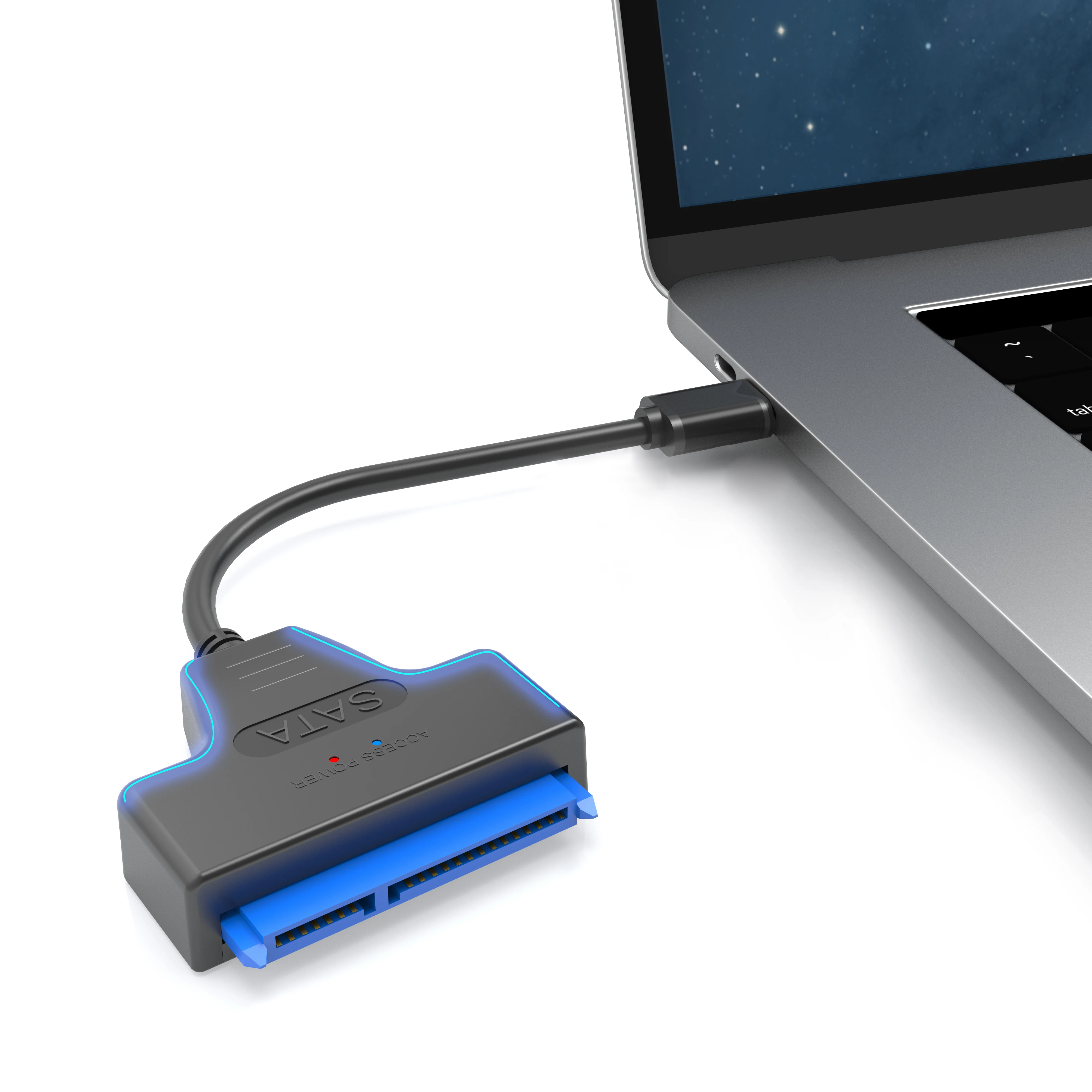 

USB 3.0 To SATA 22 Pin 2.5 Inch Hard Disk Connector SSD Adapter Cable Converter, Black