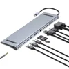 Type c 11 in 1USB C Hub to 2 HDMl 4K RJ45 VGA CARD READER AUDIO 5GB/S