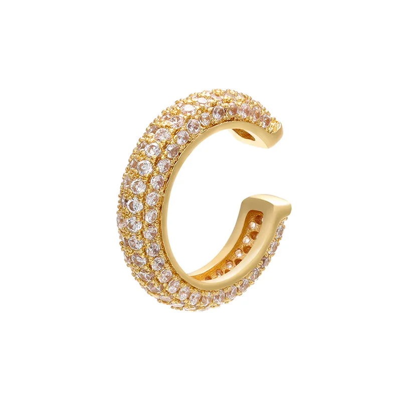 

EC1557 New Womans Chic CZ Circle Cuff Earrings, Non- Piercing CZ Micro C Shape Ear Cuff Ear Clip, Silver,gold,rose gold,gunmetal