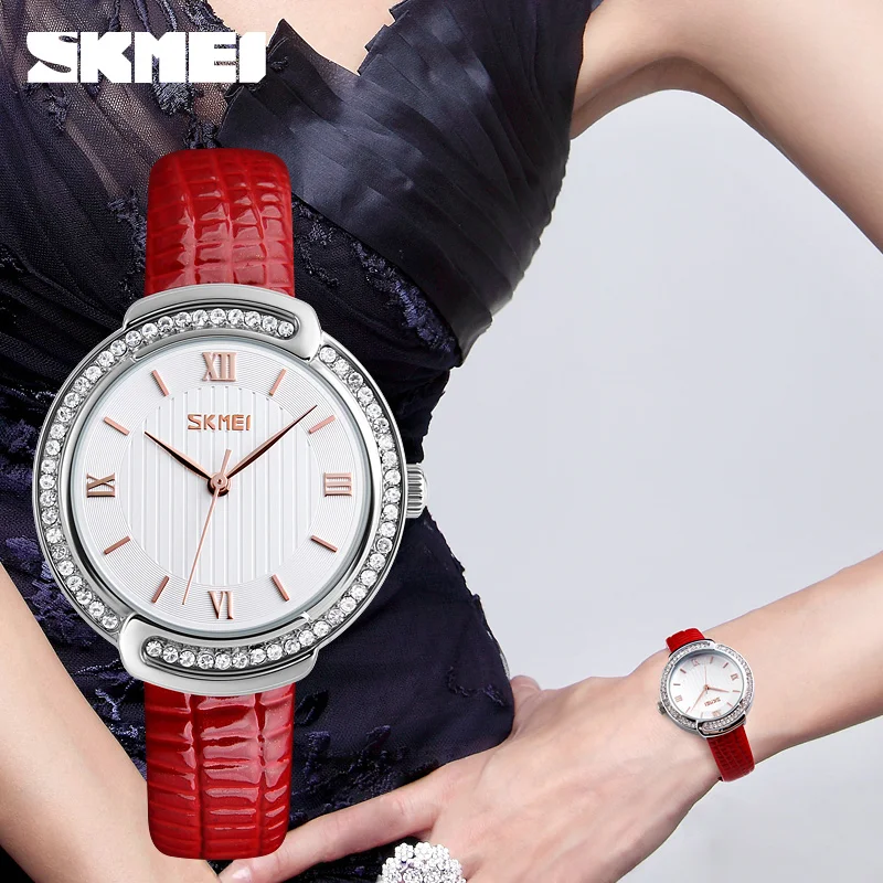 

Skemi New Design elegant woman qutarz watch Diamond decoration graceful ladies female watch