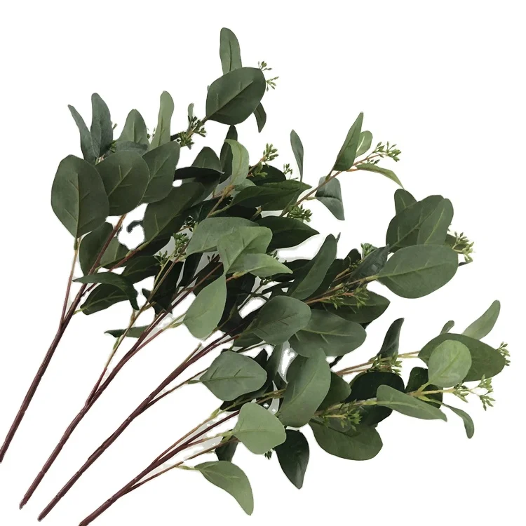 

QSLHFH-1329 Amazon Flowers Artificial Eucalyptus Silk Leaves For Decoration