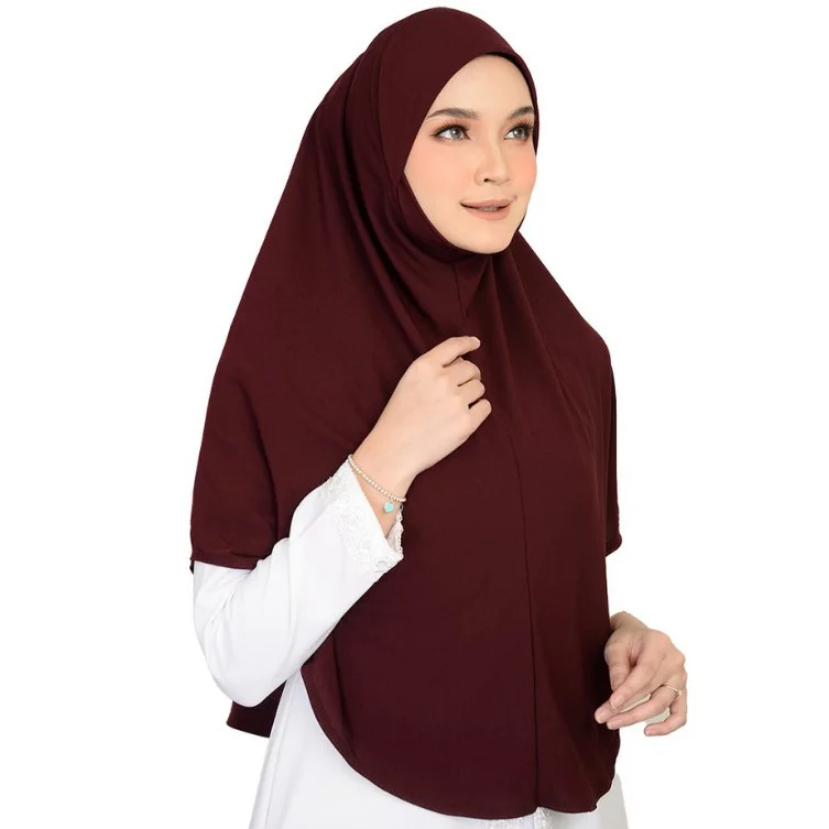 

Khimar High Quality Muslim Islamic Overhead Prayer Scarf Girls Small Double Layer Chiffon Instant Hijab Khimar Premium Cap, 7 color in stock accepted customzied design