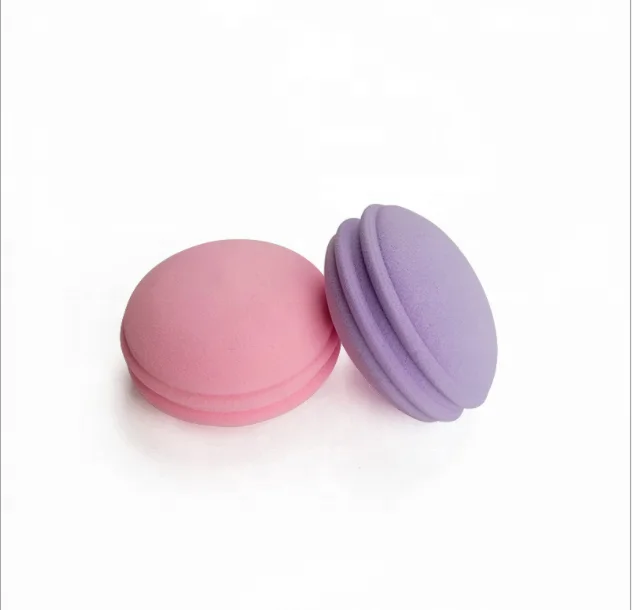 

Latest Design Macaroon Makeup Sponge Dry Wet Cosmetic Puff Powder Sponge, Pink, yellow, purple, red, skin color, green