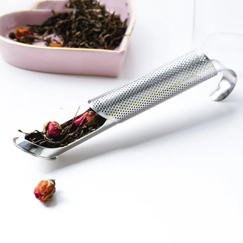 New Type 304 Stainless Steel Tea Filter Hanging Pipe Handle Tea Infuser