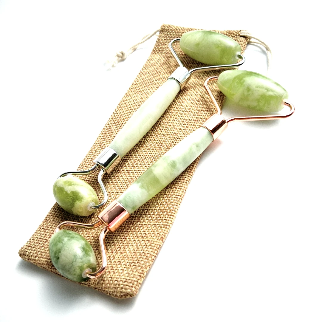 

Good Quality Double Head Xiuyan Jade Facial For Green Jade Roller Customized Logo Beauty Stone Massage Tool, Mixed