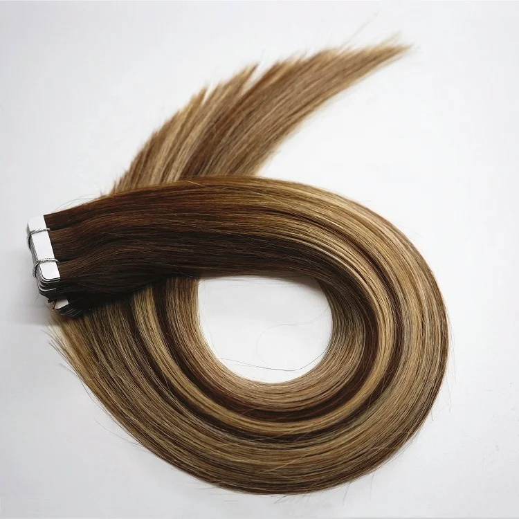 

100% remy human hair double drawn invisible skin weft tape in hair extensions