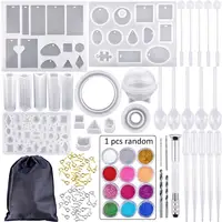 

83 Pieces Silicone Casting Molds and pendant resin Tools Set with A Black Storage Bag for DIY Jewelry Craft Making