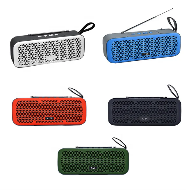 

In Stock Speaker Portable Waterproof Popular Model L8 Speaker Bass Sound Music FM TF USB Support Wireless Speakers