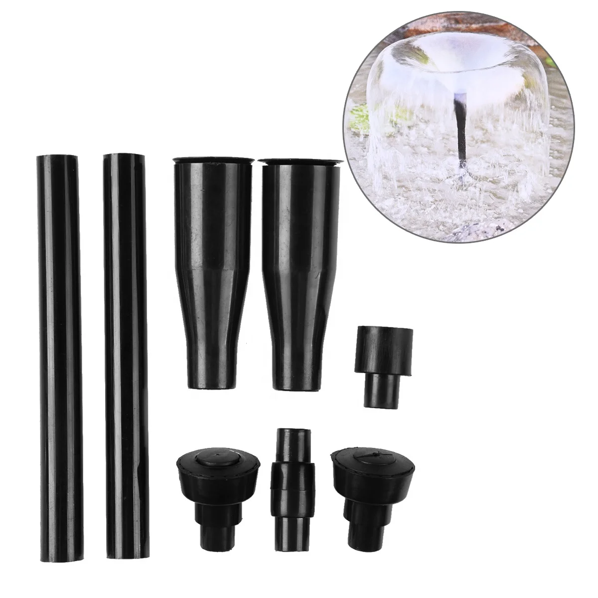 

8Pcs Fountain Pump Nozzle Set Garden Pool Pond Outdoor Fountain Waterfall Multi-function Plastic Spray Heads Garden Accessories