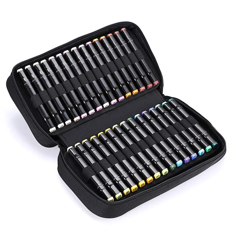 
Coloring Pencil Case 60 Slots Pencils/Gel Pens Organizer Travel Case Zipper Carrying Portable Pencil Markers Pen Holder 