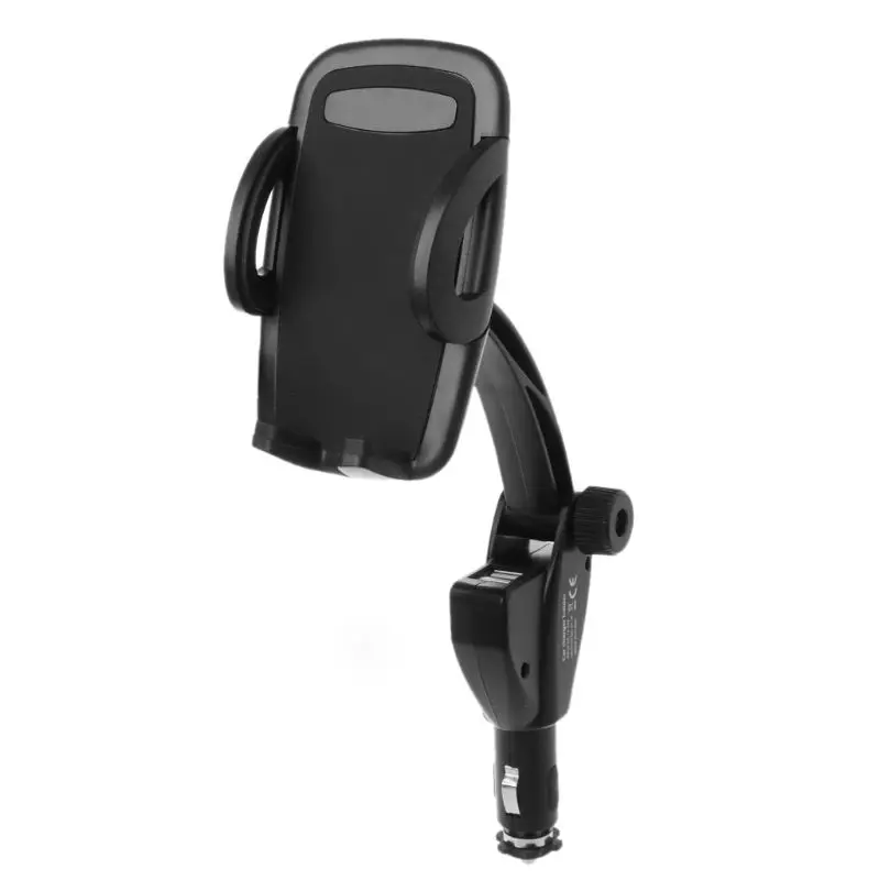 
3 in 1 Car Holder Cigarette Lighter Phone Charger Dual USB Charging Adjustable 180 Degree Rotation Angle MP5 GPS Cradle 
