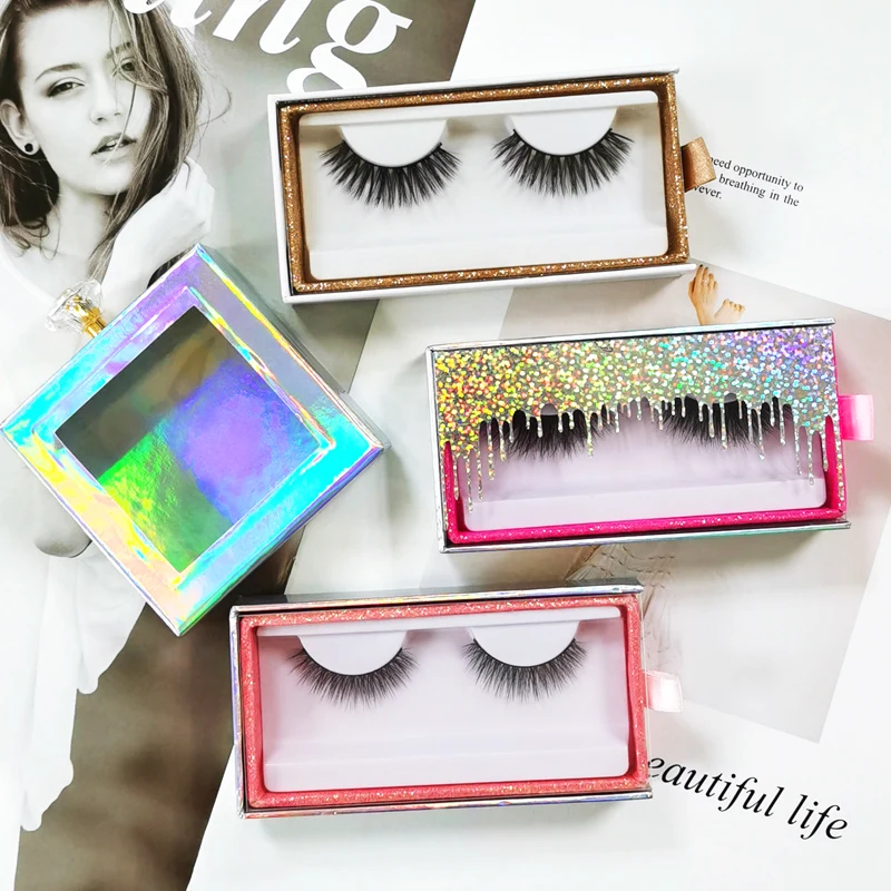 

Wholesale False Lashes Private Label Packaging Handmade Vegan 3D 5D 8DSilk Lashes Synthetic faux mink eyelashes Faux Mink faux m