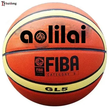 

Wholesale 12 Panels PU Leather Basquetebo Standard weight teenager Aolilai GL5 Basketball size 5 Ball