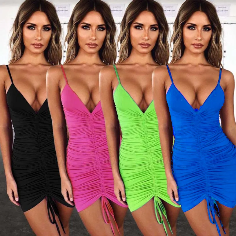 

Customized 2021 Wholesale Fashion Hot Night Sexy Split Tales Dress Slim Tight Sling Woman Dress