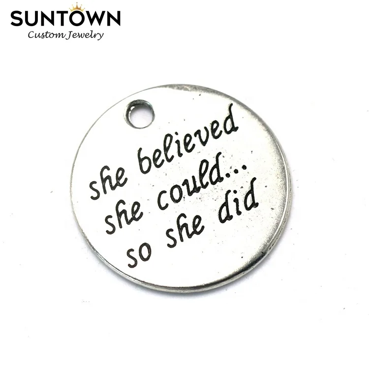 

Suntown Wholesale Jewelry Cursive Letter Charms Jewellery Making Designer Inspired Charm Believe Yourself Charms Jewelry Finding