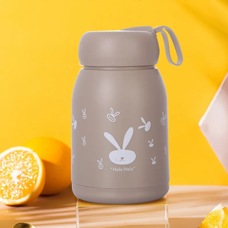 

Creative cute cute rabbit glass Hot Sale Double Wall Thermos Glass Tea Bottle with Stainless Steel Infuser Drink Water Bottle, Pink/blue/green/yellow