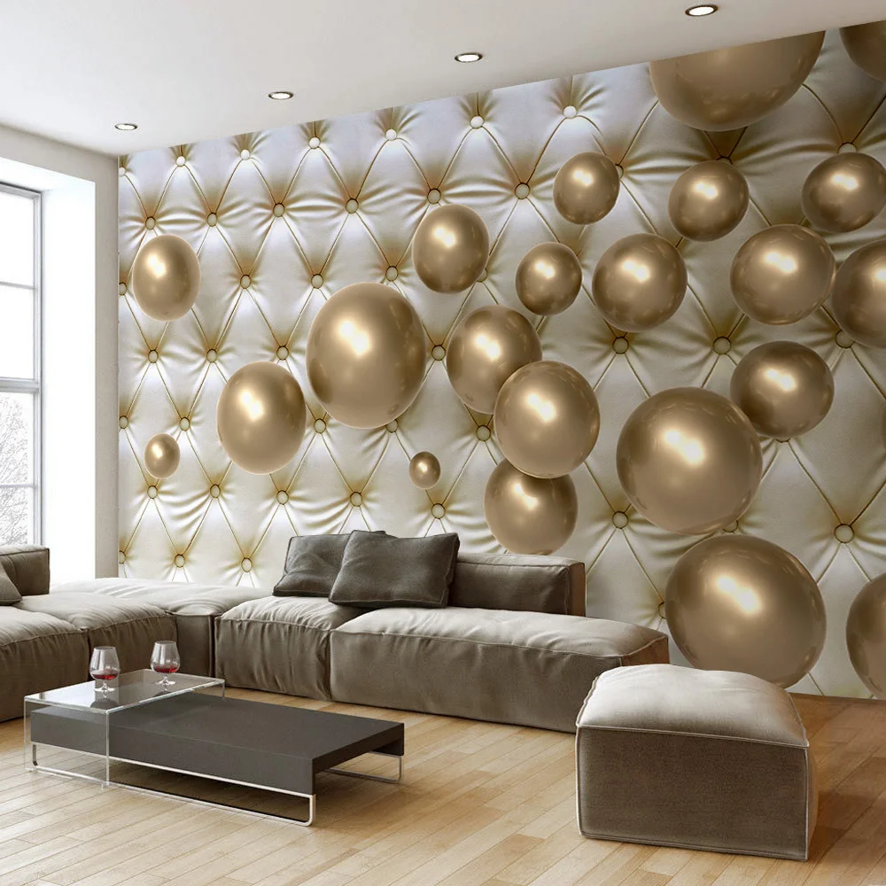 Custom 3d Photo Wallpaper Modern 3d Stereoscopic Golden Ball Soft Pack  Background Large Wall Painting Living Room Bedroom Mural - Buy Wallpaper  Gold,Waterproof Wallpaper For Bathrooms,Mural Wall Paper Product on  