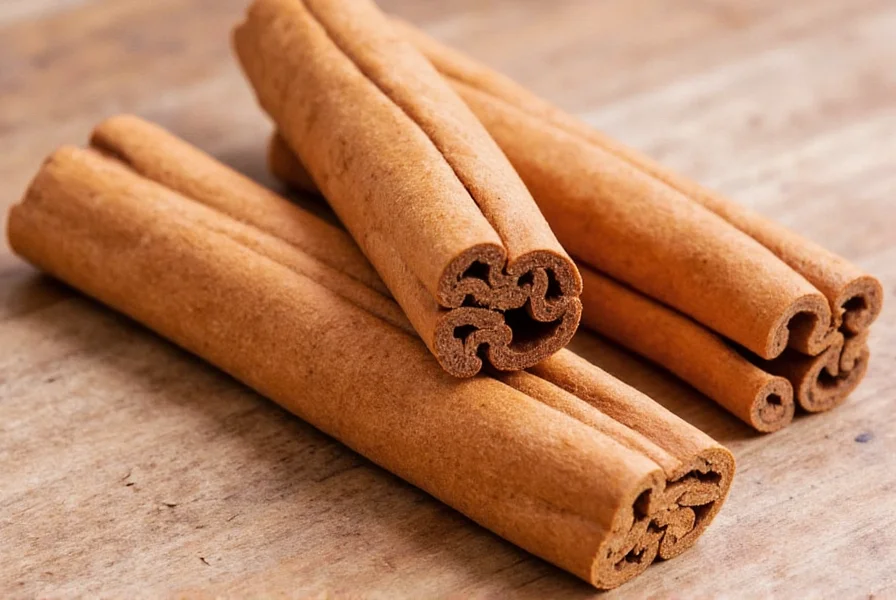 Saigon cinnamon sticks next to ground powder showing characteristic deep red color and thick quills