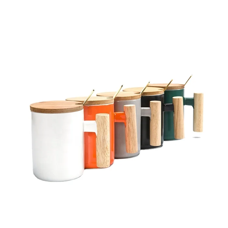 

Wholesale Gift sets,tea cups ceramic coffee mug ceramic mug with wooden lid, Same as picture or customized