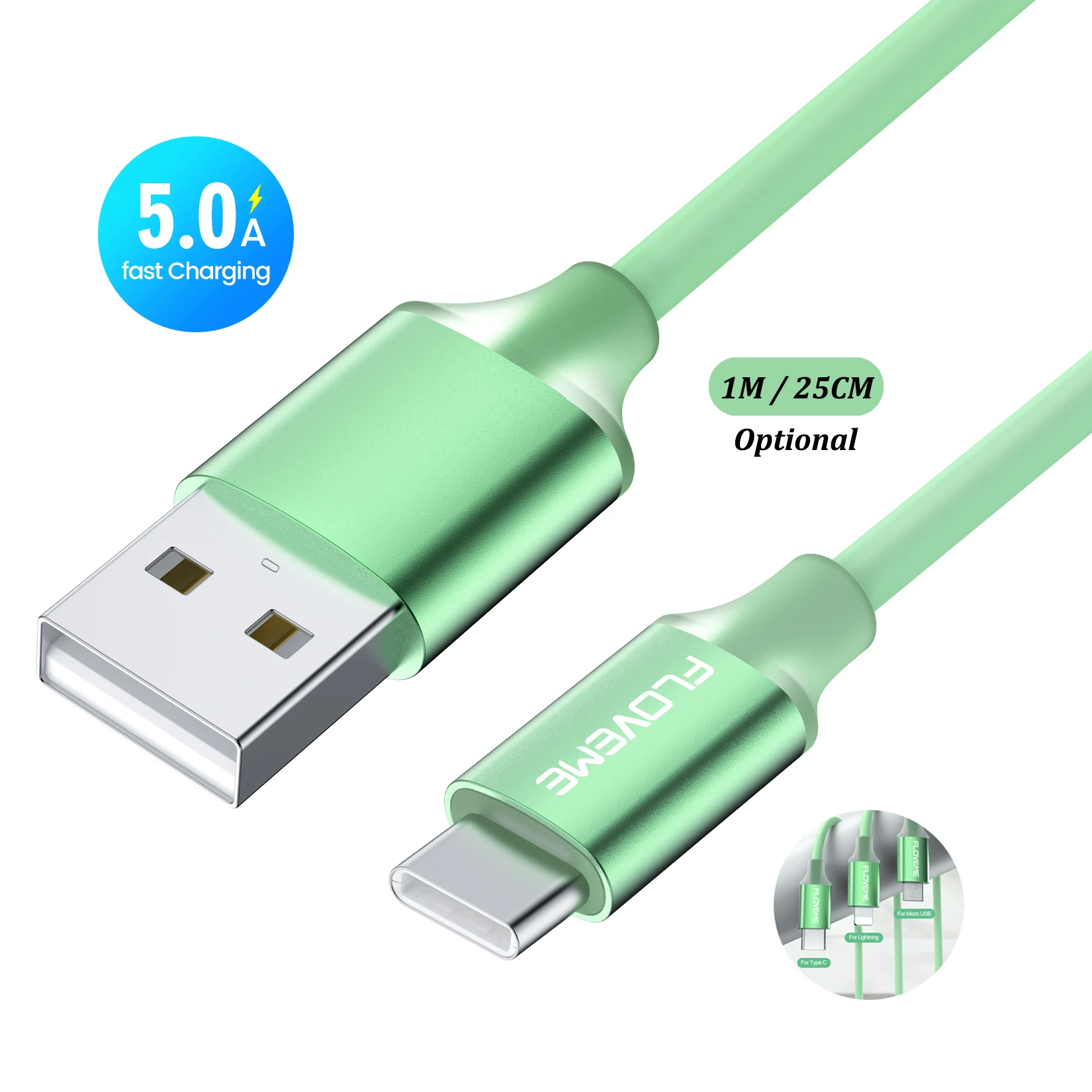 

Free Shipping 1 Sample OK FLOVEME New Design Type C Charge Phone Charger Super Fast Charging 5A Usb Cable