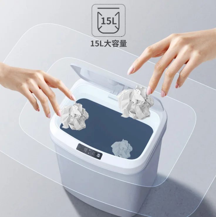 

China15L ABS trash cans smart touchless recycle electronic sensor trash bin automatic