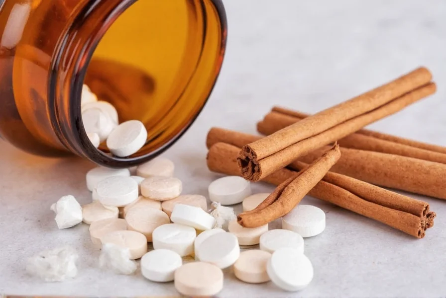 Healthcare provider discussing cinnamon supplement use with patient during medication review consultation