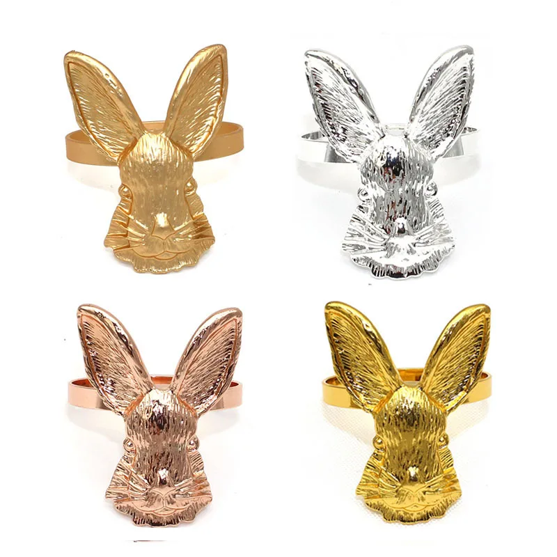 

Gold Bunny Ears Napkin Rings Easter Rabbit Napkin Ring Holder Metal Napkin Holder Table Easter Decor HWH22