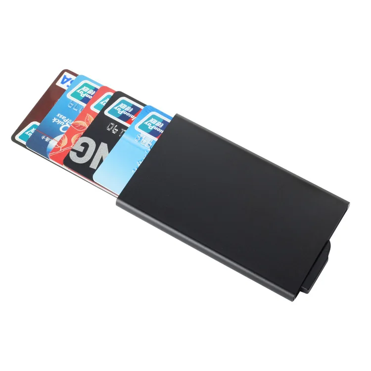 

Wholesale custom minimalist auto pop up credit card holder mens slim cardholder metal ladies stylish wallet, Various colors available
