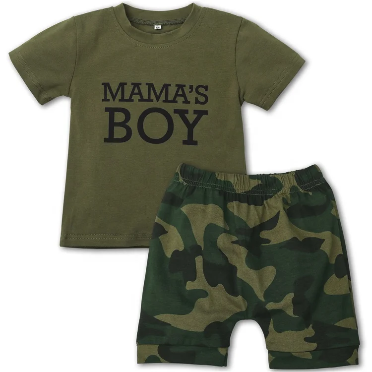 

Camouflage MAMA's more than 6 months cotton baby clothes boys summer clothes