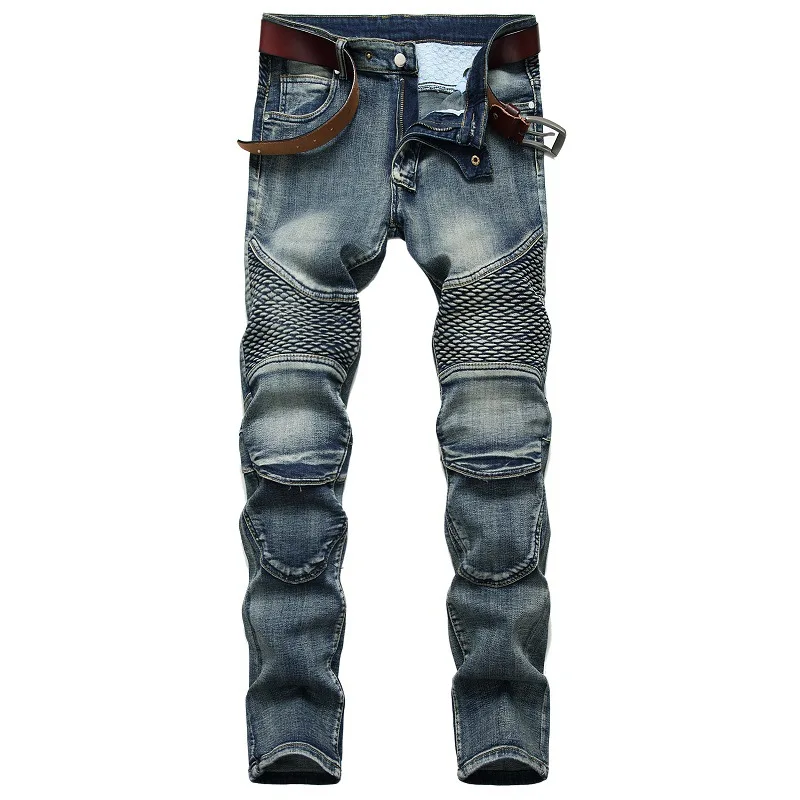 

DLL JB-65 Wholesale Fashion Motorcycle Mens Pants Casual Trousers for Men Denim Jeans, As picture or customized make