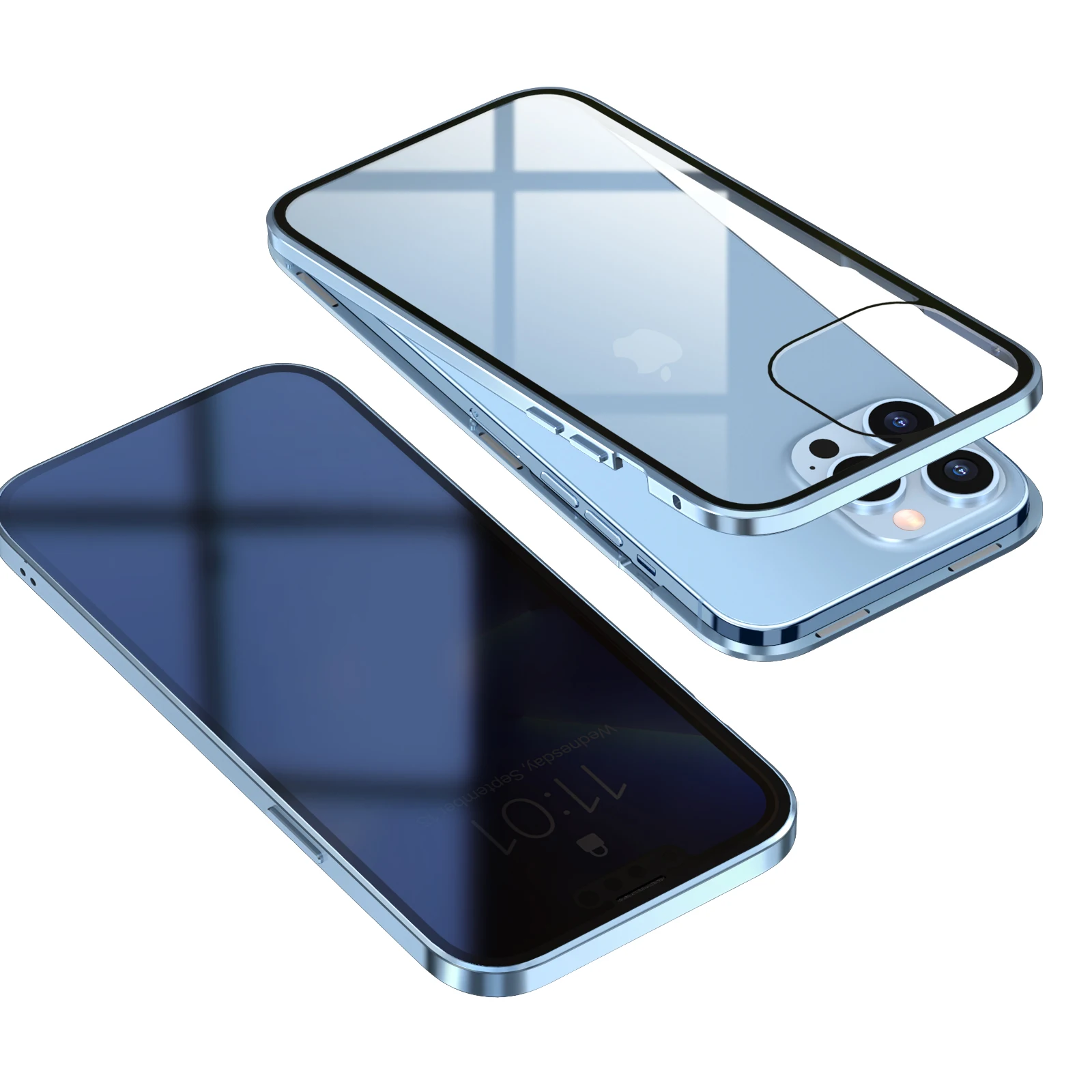 

Anti Peeping Magnetic Case For iPhone 13 Pro MAX 13 Mini Privacy Screen Tempered Glass Cover Aluminum Metal Bumper Phone Case