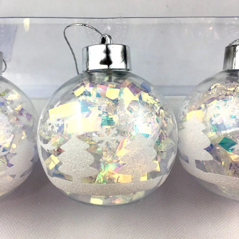 Plastic Ball Ornaments Xmas Clear Baubles Christmas Decoration Outdoor ...