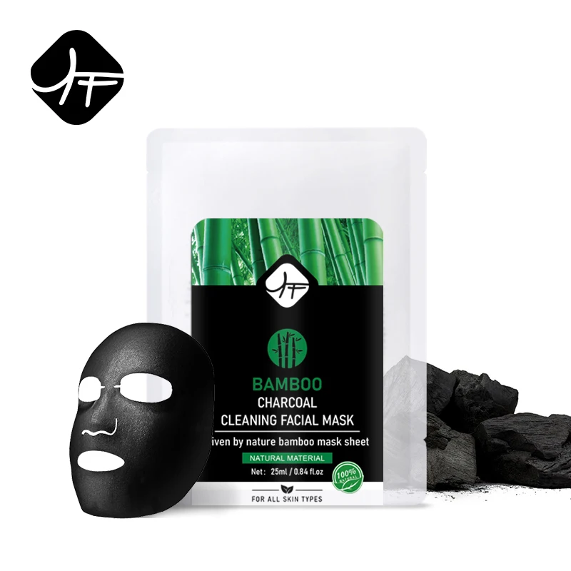 

Oem Custom Black Silk Oil Control Cleansing Face Care Bamboo Charcoal Organic Facial Sheet Mask