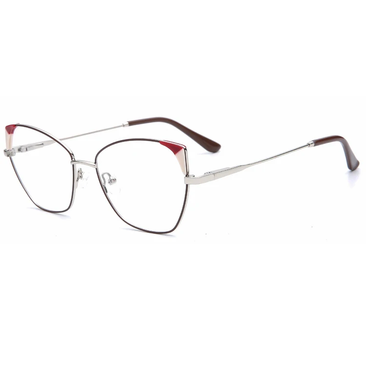 

Fashionable italy designer acetate combine metal cat eye optical frames in stock for women