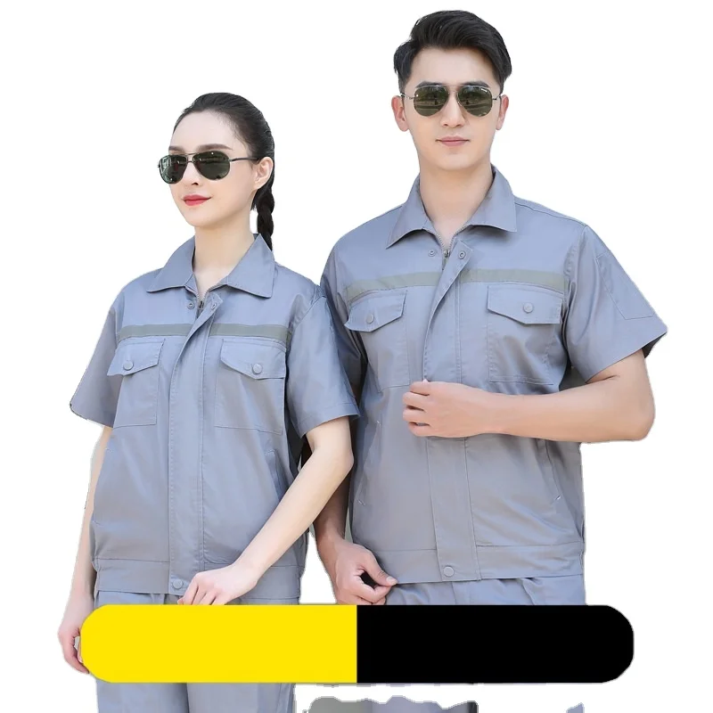 

Uniform Workwear Short-sleeved Top and Pants Work Suit Clothes for Worker, 5 colors