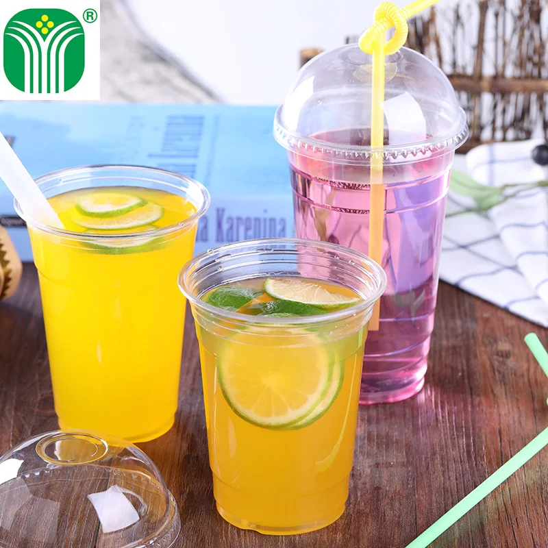 
custom logo printed disposable plastic cups with lids 