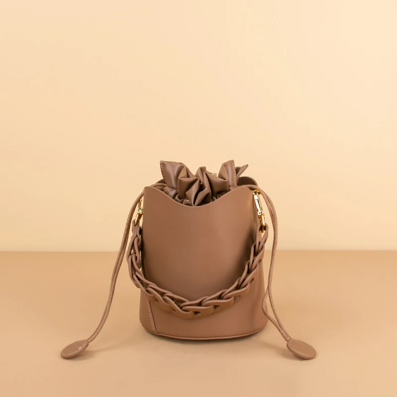 

Shoulder Bags wholesale Portable Genuine leather women's shoulder bags bucket bag for women bucket handbag, Customize any color