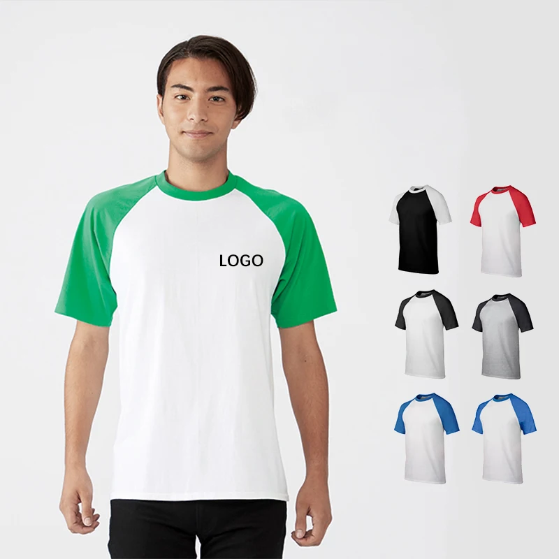 

Good Quality Man Baseball Cotton Jersey Black Short Sleeve T-shirt Casual Raglan Mens 3/4 Sleeve T Shirt