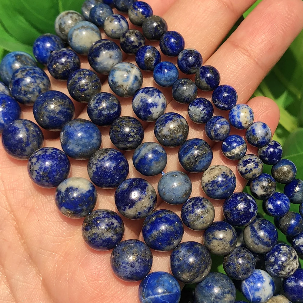 

New Product Semi-precious 4/6/8/10MM Natural Round Lapis Lazuli Stone Beads For Jewelry Making