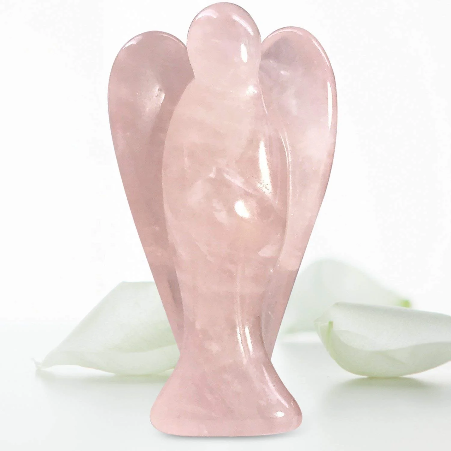 

Guardian Pocket Angel Rose Quartz Healing Worry Stone Quartz Guardian Angel 3 inch, Pink