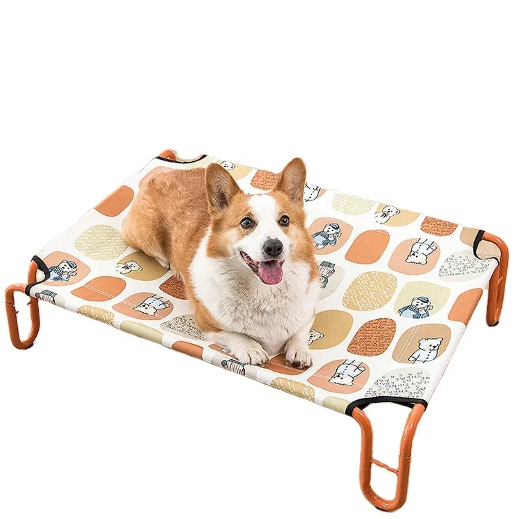 

Secure oxford durable raised dog cot bed steel frame shelf pet camping travel portable indoor outdoor large elevated dog beds